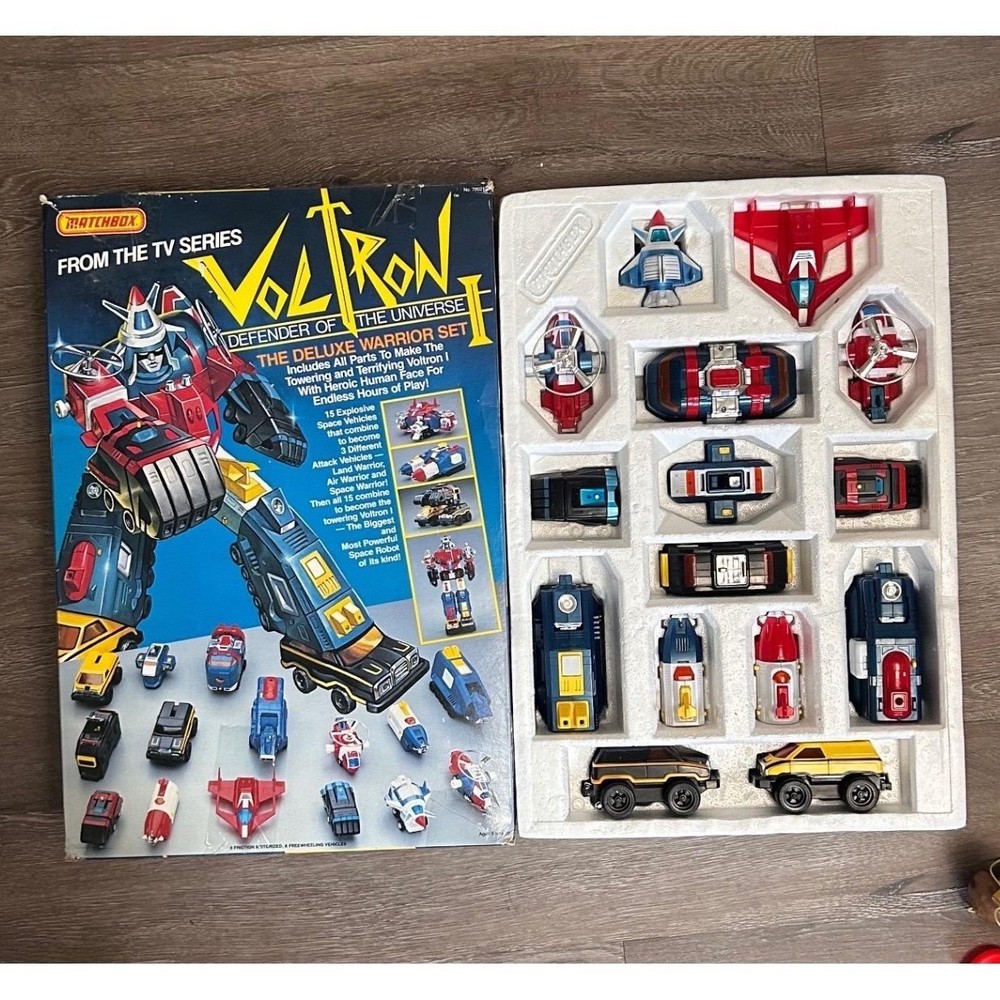 Vintage 1982 Matchbox Voltron I Deluxe Warrior Set 15 Vehicle Dairugger XV Popy
