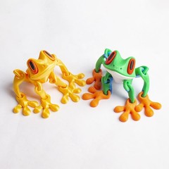 Cute Mini 3D Printed Frogs with Magnetic Feet, Articulated 3D Printed Frog OY