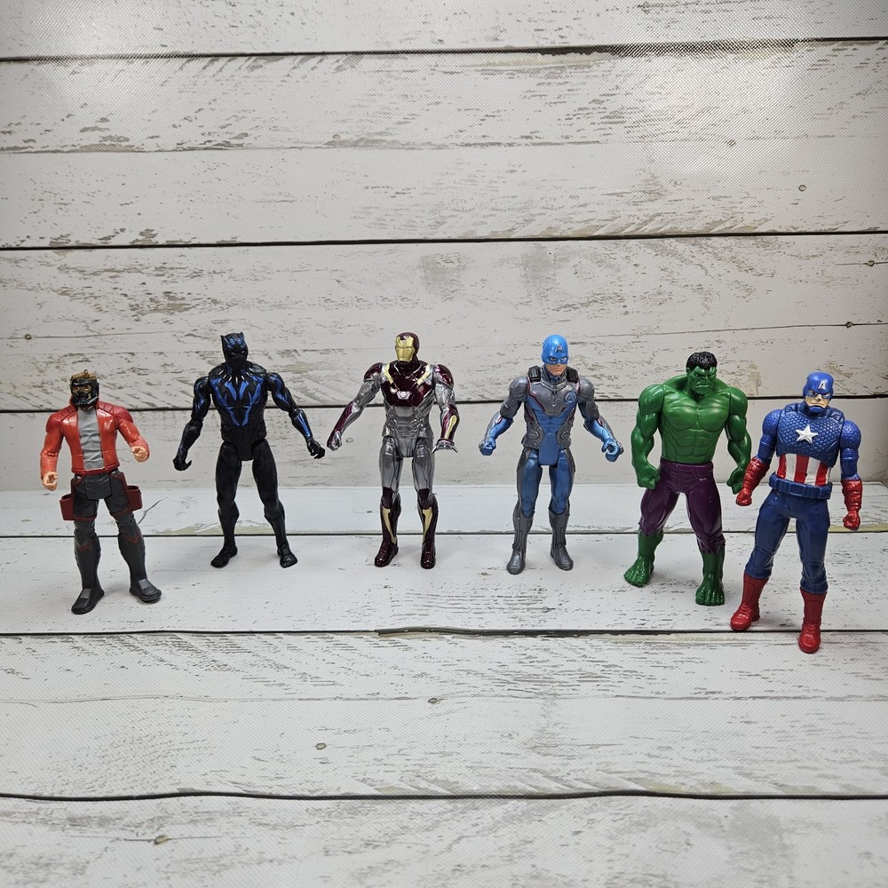 Marvel Avengers Lot Of 6 6″ Basic Action Figures Modern Adjustable Hasbro Hulk