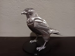 Retro Silverhawks Tally Hawk statue figure 7″ 3D printed metallic silver plastic