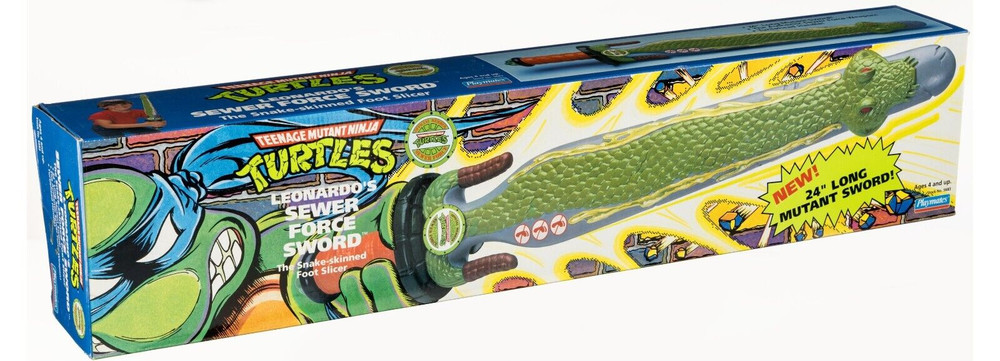 NEW! Teenage Mutant Ninja Turtles Sewer Force Leonardo’s Sword (Playmates, 1990)