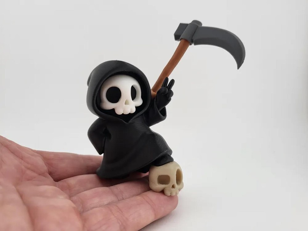 Peace Out Grim Reaper Skeleton Figure – Funny Macabre Desk Decor