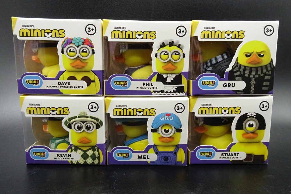 Tubbz Mini Cosplay Ducks “MINIONS” 6 Pk Gru Kevin Mel Stuart Dave & Phil – NIB