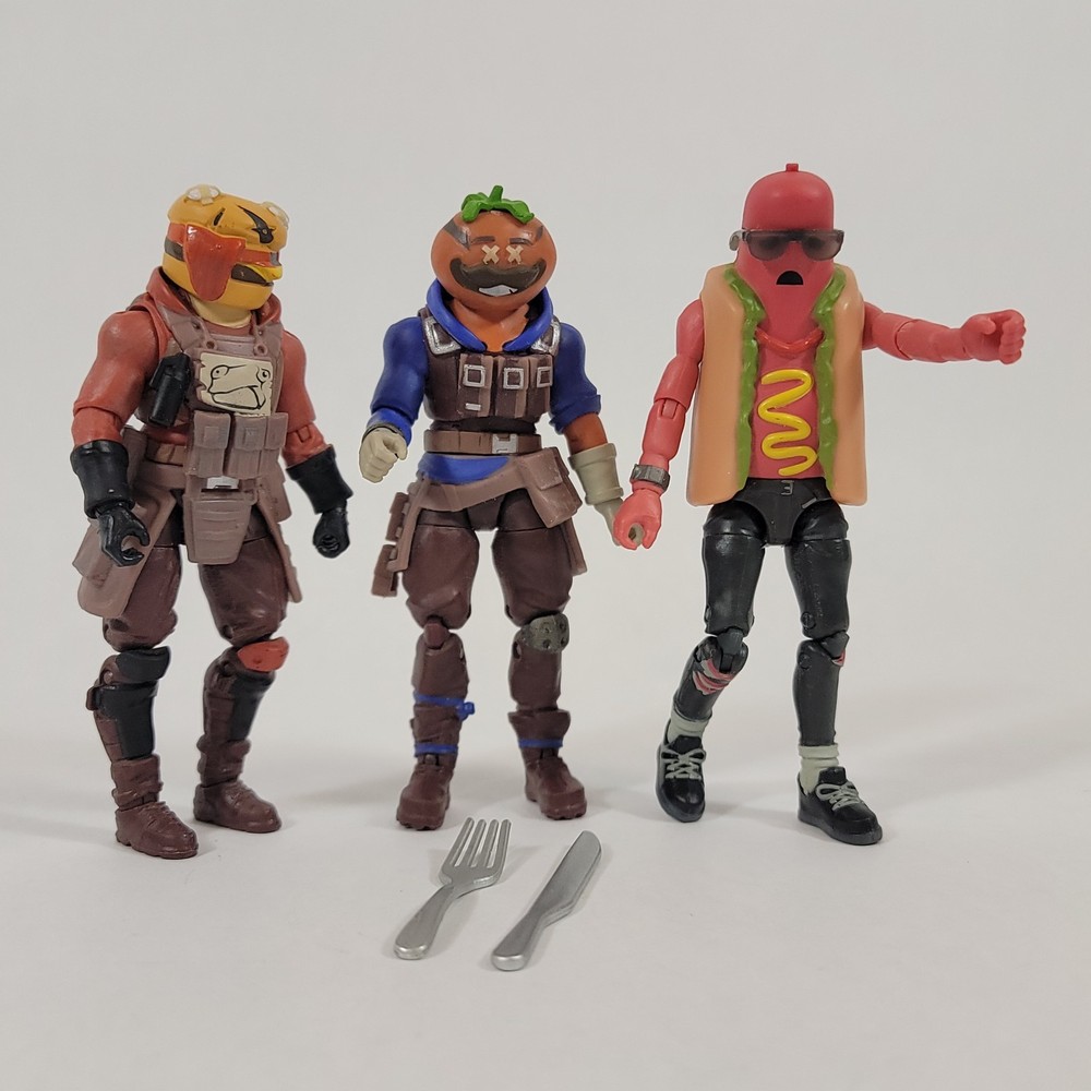 Fortnite 4″ TOMATOHEAD GUTBOMB THE BRAT Squad Mode Action Figures Pickaxe Lot