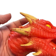Schylling Red Fire Breathing Dragon Hand Puppet super stretchy latex free