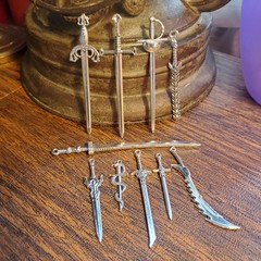 Miniature Swords For Action Figures- METAL ~ 10 Pieces ~ 2-4 Inch Blades