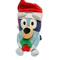 Animated Adventures Bluey & Friends Santa Hat Stuffed Plush Animal Toy Doll 12″