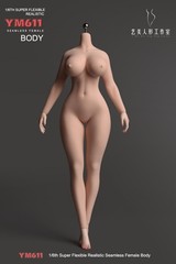 YM611 1/6 Female Big Bust Suntan/Pale Plump Seamless Doll Body 12″ Action Figure