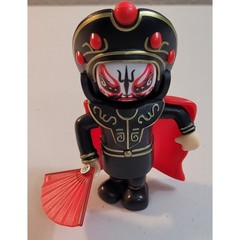 Chinese Sichuan Opera Face Changing Doll Bian Lian Figure Black Red Gold