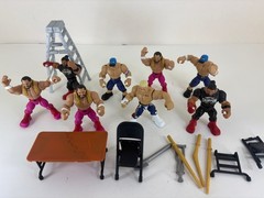 Lot 8 WWE Wrestlemania Mattel Knuckle Crunchers John Cena Seth Roman Reigns 3″