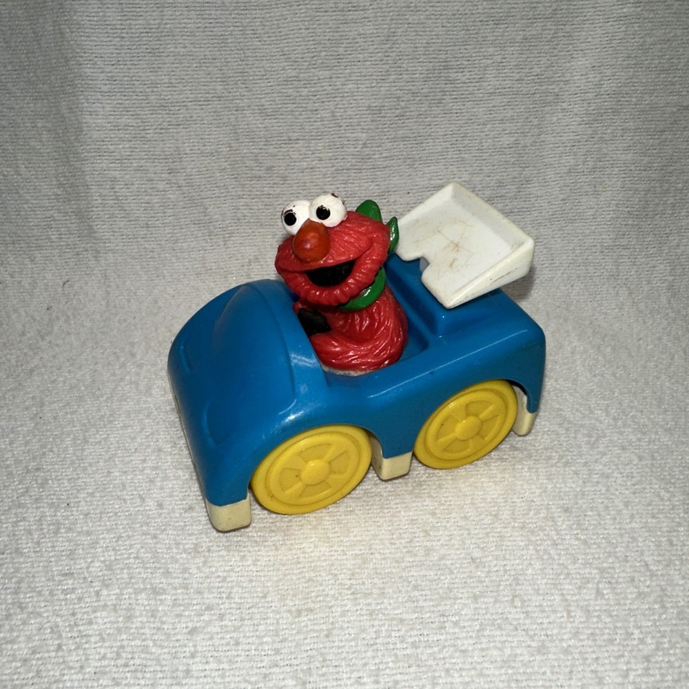 Vintage Sesame Street ELMO Blue Race Car Tyco Jim Hanson 1993 Play Time