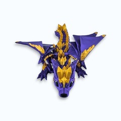 Qty 2 Crystal Wolf Dragon Toys 10″ Articulated 3D Fantasy Fidget Desk Pets
