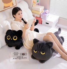 50-90cm Giant Black Cat Plush Toy Kawaii Cuddly Stuffed Pillow Kids Gift