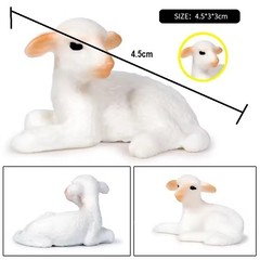 Sheep Lamb Toy Action Figure Small Animal Figurine Doll Gift for Kids