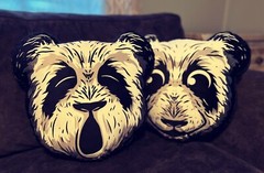 Plush Accent Throw Pillow Cushion Decor Panda Bears Animals