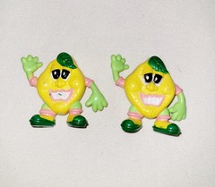 Lot of 2 ReaLemon Juice Advertising Lemon Head 2″ figures (read description)