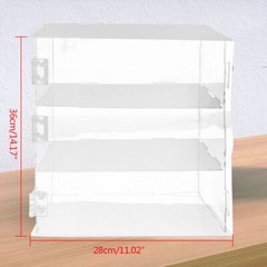 3-Tier Display Case Shelf Dustproof Clear Showcase Holder for Action Figures
