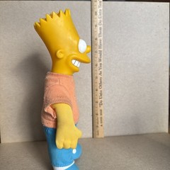 1990 Bart Simpson 8.5” Plush Doll with Plastic Head Orange Shirt Free US Ship