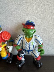 Teenage Mutant Ninja Turtles Football Leo & Baseball Raph TMNT Vintage 1991