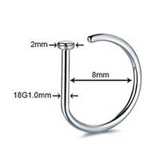 Unisex Fake Nose Ring Clip, Stainless Steel Septum Earrings Punk Fashion Body Je