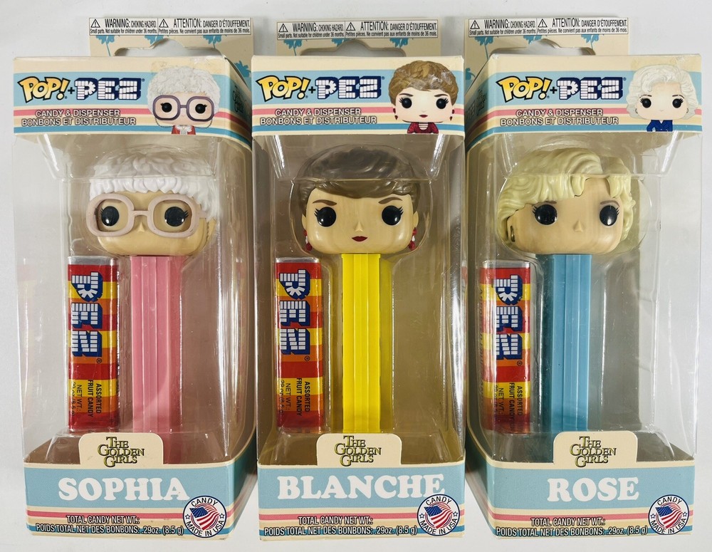 LOT OF 3 THE GOLDEN GIRLS POP X PEZ SOPHIA / ROSE / BLANCHE 2018 FUNKO