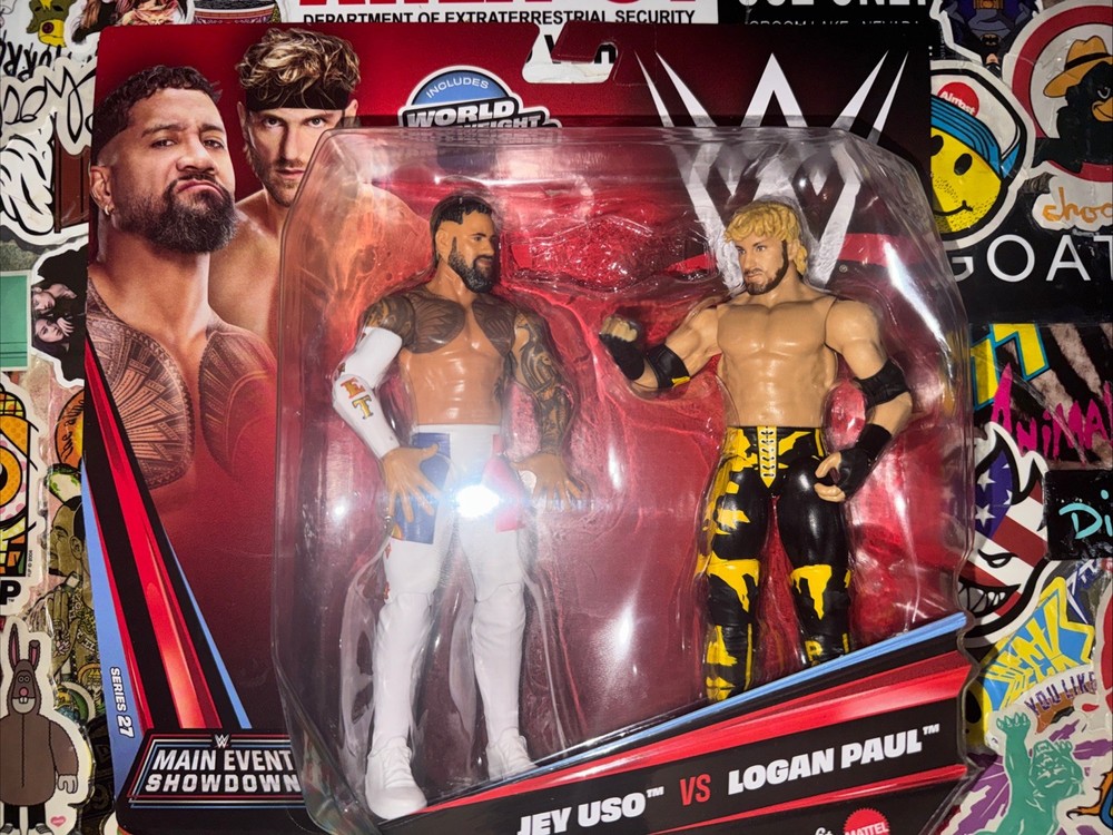 WWE Jey Uso Logan Paul Showdown Series 27 Mattel 2 Pack Championship 2026