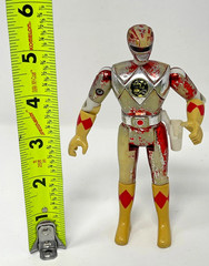 95 Bandai Metallic Red Ranger Action Figure Toasted Loose Without Packaging