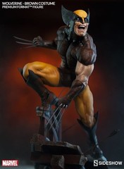 Sideshow Collectibles Premium Format Exclusive Wolverine Statue Brown Costume
