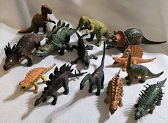 13 Dinosaur Toys Hard Plastic Dinosaurs Brontosaurus Stegosaurus Imperial Ukrd +