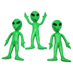 Bendable Rubber Green Aliens – 12 Pack (3.75″) Action Figures Bendable UFO