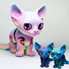 3D Printed Siamese Cat Movable Joint Fidget Toy Stress Relief Decompression