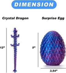 3D Printed Dragon in Egg Full Articulated Dragon Home Office Decor Fidget Toys