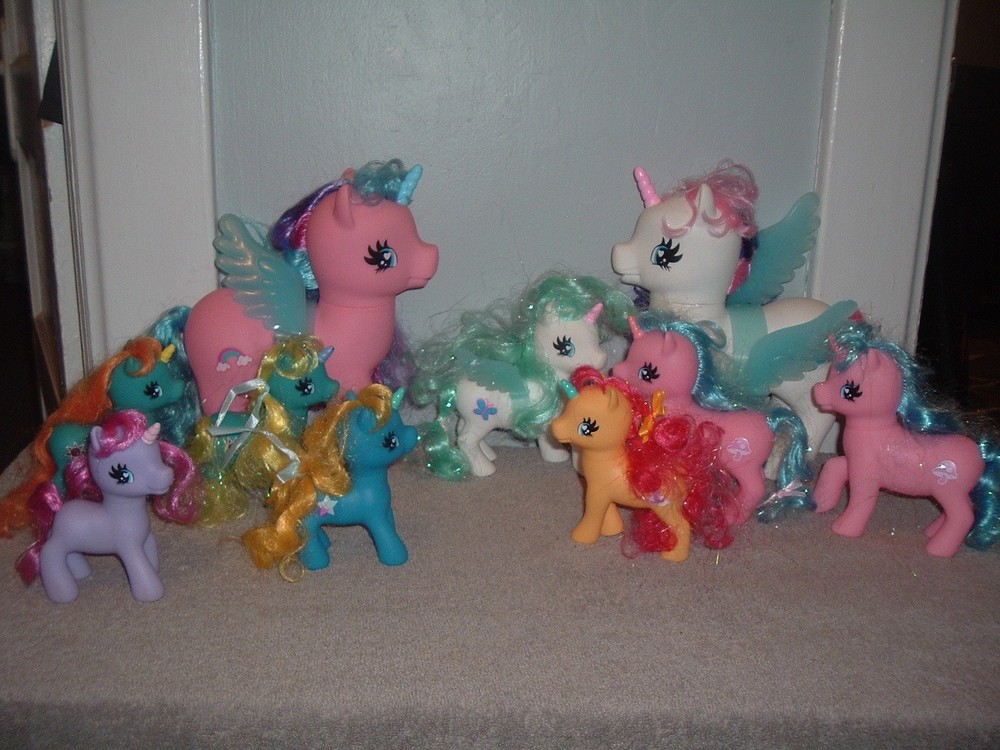 10 My Little Ponies Various Sizes Large To SMALL Vintage 1981-82 LOT MLP W/WINGS