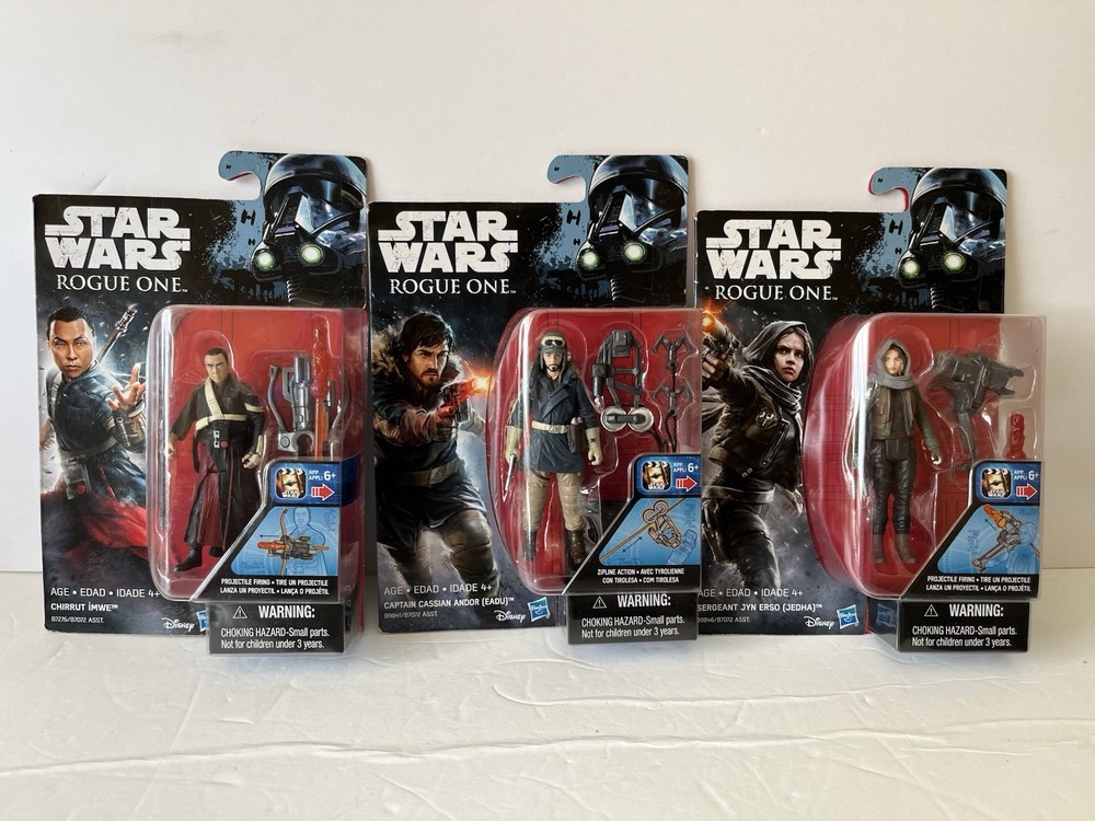 Lot Of 3 Star Wars Rogue One 3.75 Action Figures Andor ,Jyn ,Chirrut Hasbro New