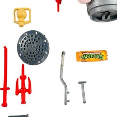 TMNT Playmates Mixed Toy Parts Lot Technodrome Pogocopter Parachute Weapons READ