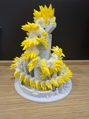 3D Printed Articulated Dragon 24in Glow In The Dark Yellow / White Dual Color