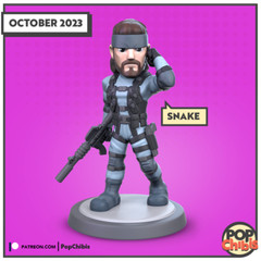 Solid Snake | POP | CHIBI | 60mm base | 1:20 | 3D print | Model Kit