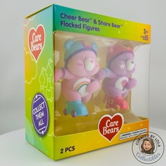 Care Bears Flocked Cheer Bear & Share Bear Roller Skates 2pc NIB