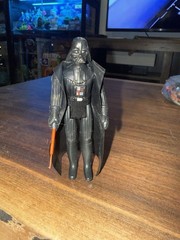 Vintage 1983 Star Wars Darth Vader Loose Figure With Cape Lightsaber Original