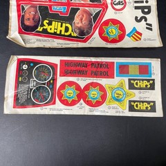 Vintage 1977 Empire Chips TV Show Childs Original Ride On Motorcycle Decal Sheet