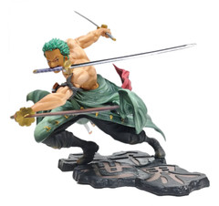 18CM One Piece Luffy Figure Roronoa Zoro Three Blade Manga Anime Statue A15D8Fx