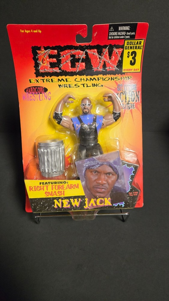 ECW D-Von Dudley Factory Error New Jack Card Wrestling Action Figure 1999 OSFTM