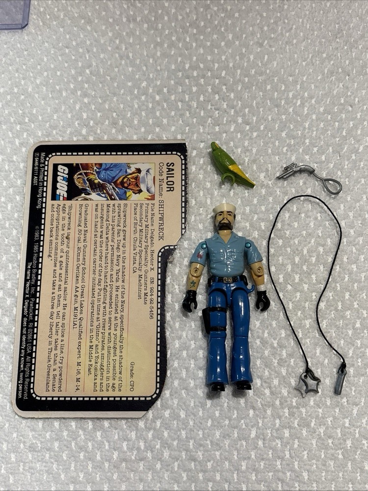 1985 3 3/4″ GI Joe Shipwreck Sailor Complete W/Card