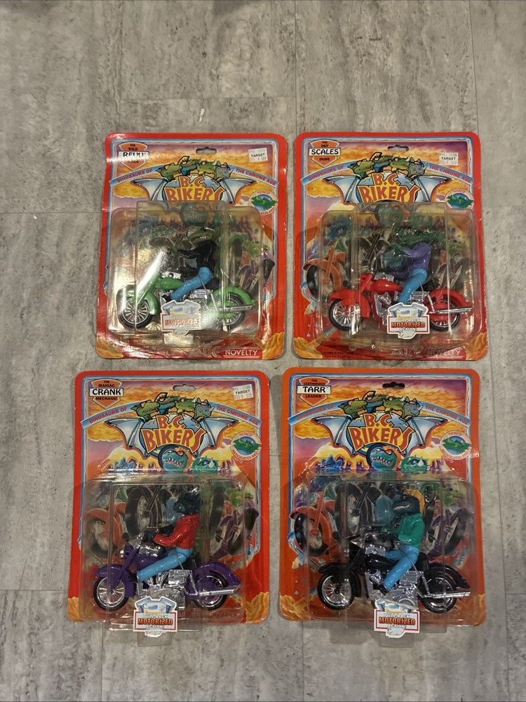B.C Bikers 1993 Ace Novelty Pull back Motorcycle Set Of 4 Tarr Crank Revv Scales