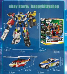 Miniforce Super Cops 15″ Justice Titan Combiner Robot Figure Police Vehicle Toys