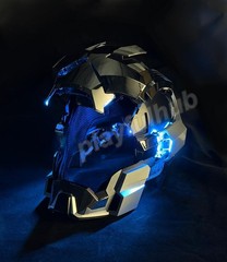 Iron Man MK17 1/1 Wearable Cosplay Mask Helmet Silver English Voice-control Prop