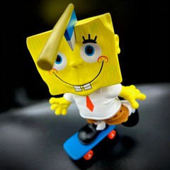 SpongeBob Blockhead 9″ Vinyl Figure Toy Skateboard Skater Bob Dob Martian Toys