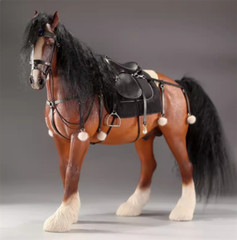 Mrz 1/6 Shire Horse Model Simulation Animal Steed Ornament Toys NEW Gifts