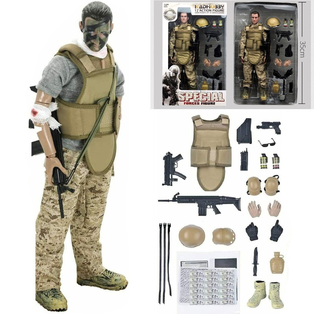 1/6 12inch Special Force Injured Soldier Army Action Figure Model for Collection