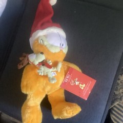 Garfield & Odie Macy’s 25 Years Christmas Plush Cat Dog 18″ Book Included